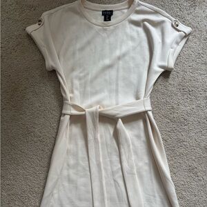 Nicole Miller Cream Crewneck Dress